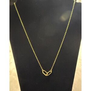 Gold Paperclip Chain Necklace Linked Rectangle Pendant Jewelry Women 14K